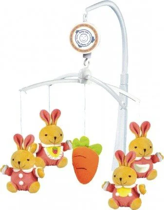 image for Carusel muzical pentru patut Baby Mix cu iepurasi foto