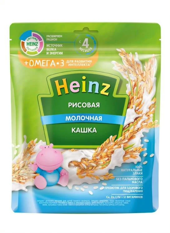 Terci Heinz din orez cu lapte cu Omega 3 (4+ luni), 200 g foto