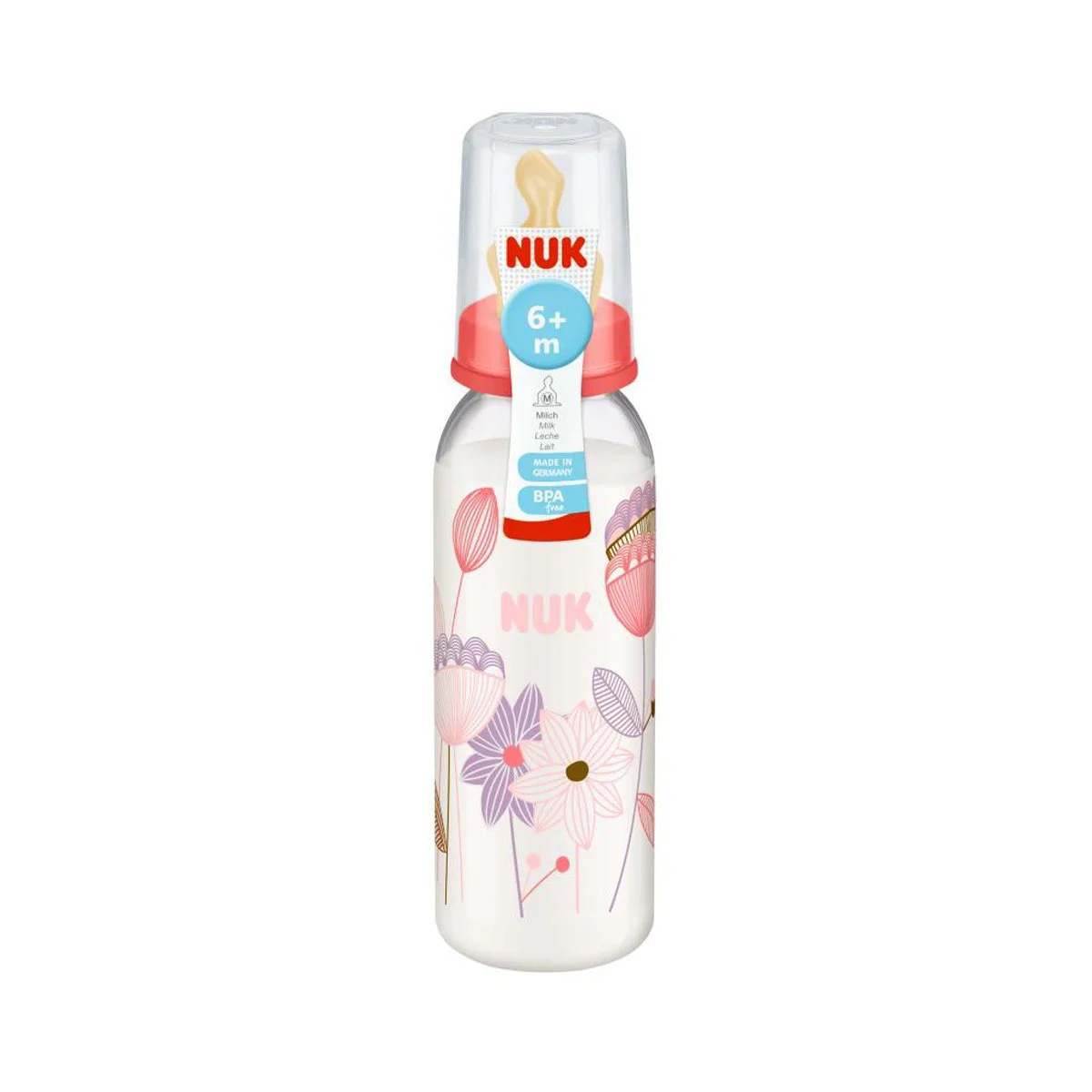 image for Biberon din plastic NUK cu tetina din latex (0-6 luni), 240 ml foto