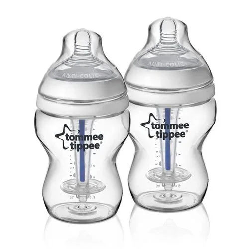 Biberon Tommee Tippee cu sistem de ventilatie si senzor de temperatura, (0+ luni), 260 ml, 2 buc.