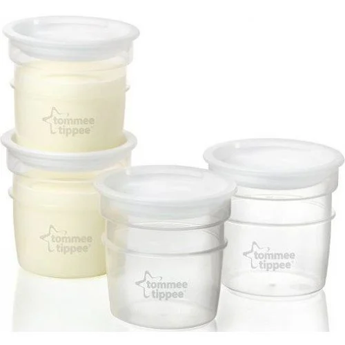Recipiente Tommee Tippee pentru stocarea laptelui matern, 4 buc.