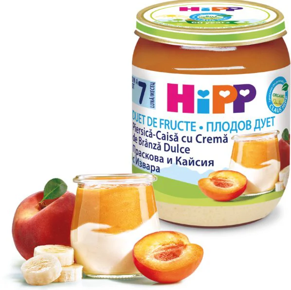 image for Piure HIPP Piersica si caise cu crema de branza (7+ luni), 160 g foto