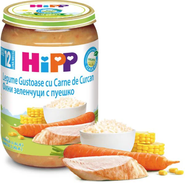 Piure HIPP Legume gustoase cu orez si curcan (12+ luni), 220 g