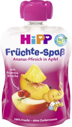 Piure HIPP Surpriza din fructe (ananas, piersic si mar) (12+ luni), 90 g foto