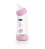 Biberon din plastic Chicco Girl cu tetina din silicon inclinata, 250 ml foto