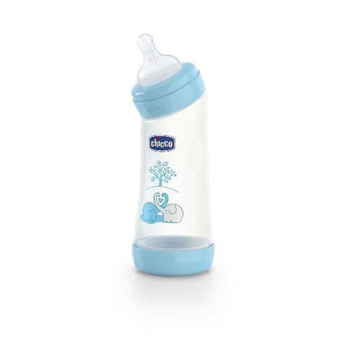 Biberon din plastic Chicco Boy cu tetina din silicon inclinata, 250 ml foto