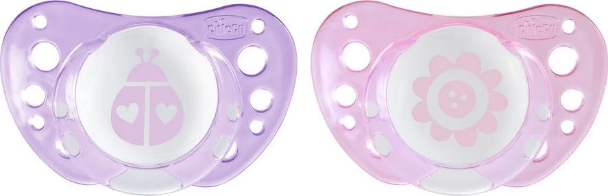 Пустышка Chicco Physio Air Pink силиконовая (0-6 мес.), 2 шт.