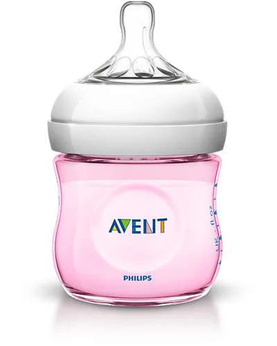 Biberon Philips AVENT pentru hranire naturala, roz, 125 ml