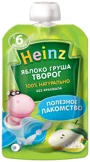 Пюре Heinz яблоко, груша и творог (6+ мес.), 90г foto