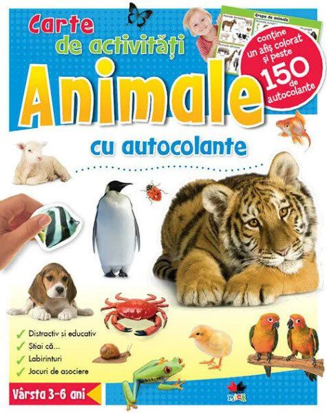 image for Animale - carte de activitati cu autocolante foto