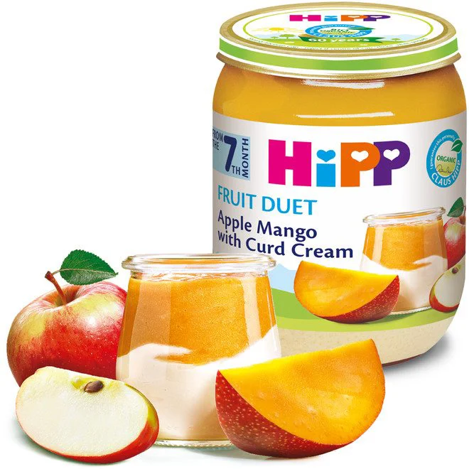 Piure HiPP din mere si mango cu crema de branza (7+ luni), 160 g foto
