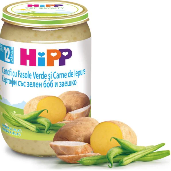 Piure HIPP din cartofi cu fasole verde si iepure (12+ luni), 220 g foto