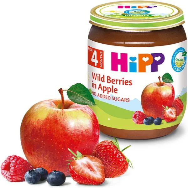 Пюре HiPP Яблоки и лесные ягоды (6+ мес.), 125 г