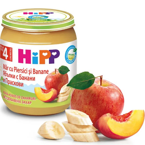 Piure HiPP din banane, piersici si mere (6+ luni), 125 g foto