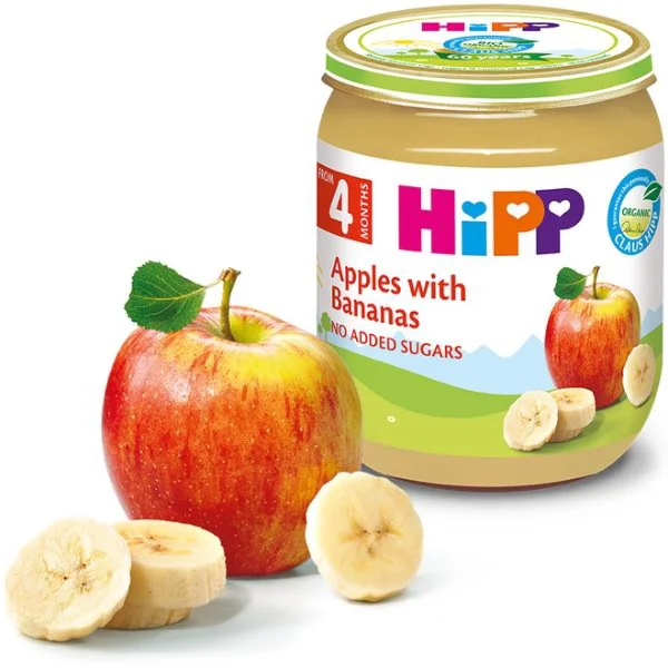 Пюре HiPP Яблоки с бананами (4+ мес.), 125 г
