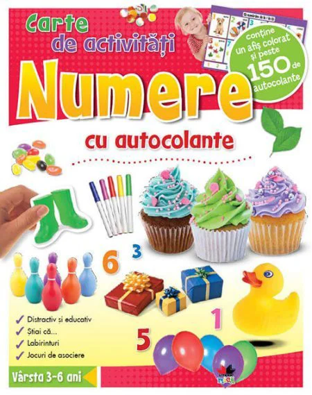 image for Numere. Carte de activitati cu autocolante foto