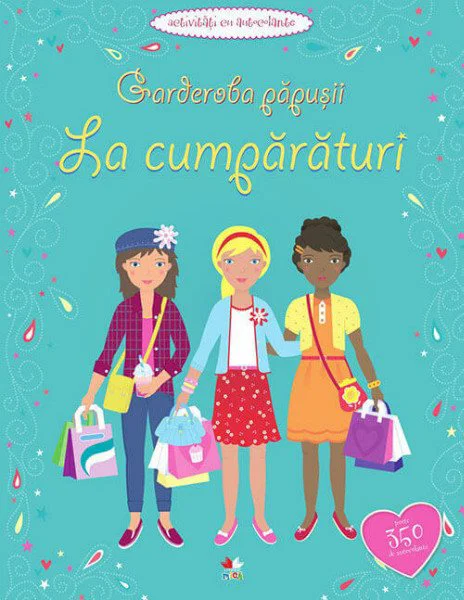 La cumparaturi. Garderoba papusii. Activitati cu autocolante foto