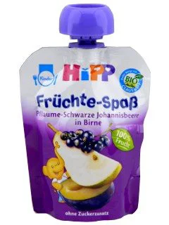 Piure HIPP Surpriza din fructe (prune, coacaza neagra si pere), (6 luni+), 90g foto
