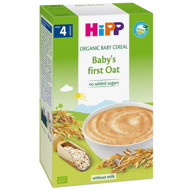 Terci fara lapte HiPP organic din cereale de ovaz (4+ luni), 200 g