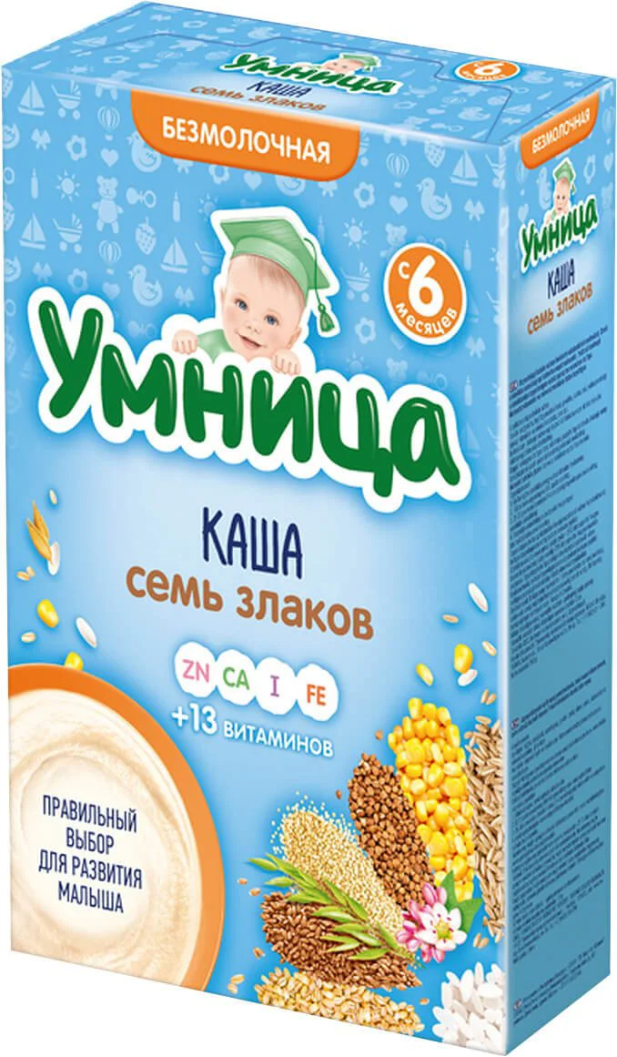 Terci fara lapte Умница din 7 cereale (6+ luni), 200 g foto