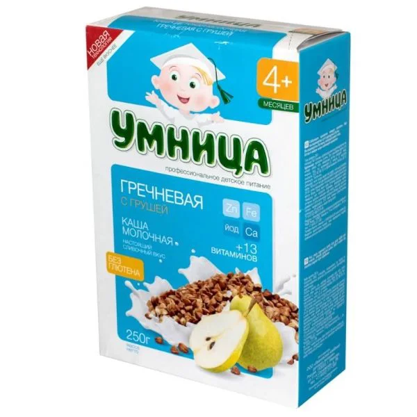 Terci cu lapte Umnitsa de hrisca cu pere (4+ luni), 200 g foto