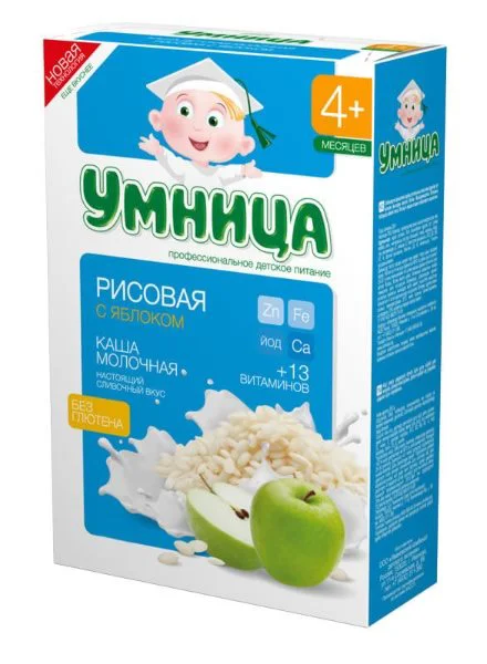 Terci cu lapte Umnitsa de orez cu mere (4+ luni), 200 g foto