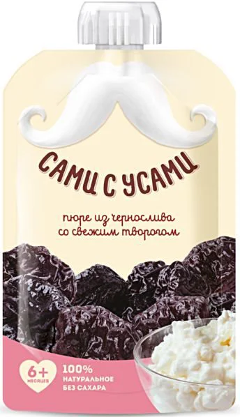 Piure Sami s Usami de prune uscate cu branzica proaspata (6+ luni), 80 g foto