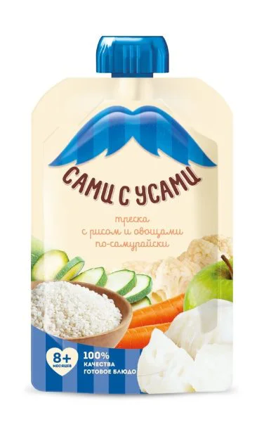 Piure Sami s Usami de cod cu orez si legume (8+ luni), 100 g foto