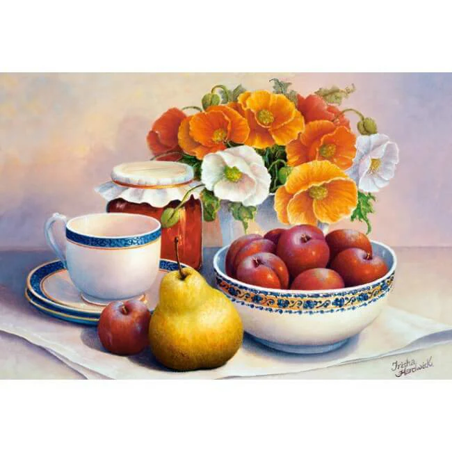 Puzzle Castorland Iceland Plums and Pansies,Trisha Hardwick, 1000 piese foto