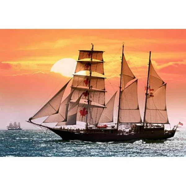 Puzzle Castorland Sailing Ship in Sunset, 1000 piese foto