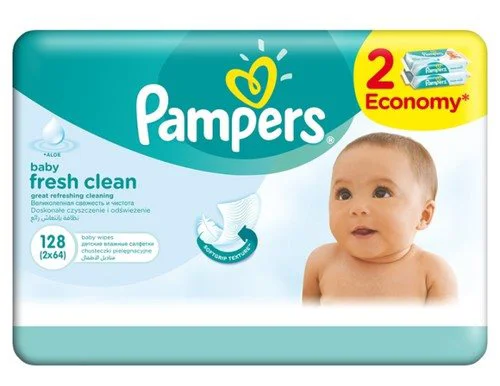 Влажные салфетки Pampers Fresh Clean, 2x64 шт.