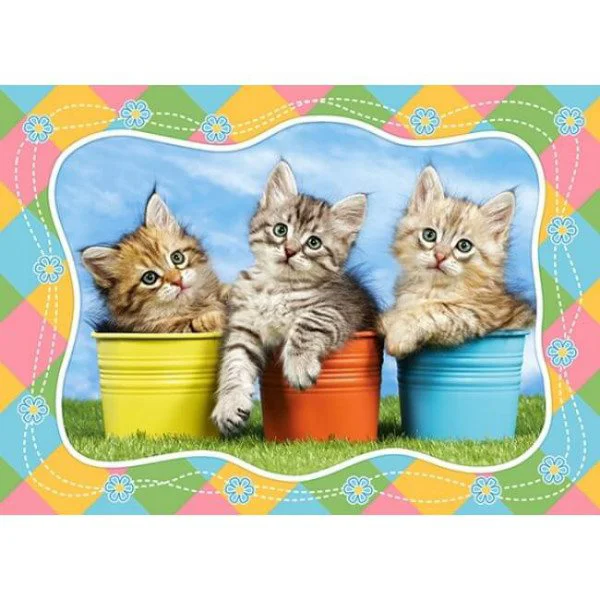 Puzzle Castorland Siberian Kittens in Flowerpots, 60 MIDI piese foto