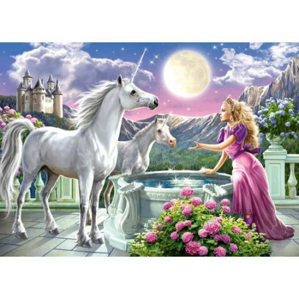 Puzzle Castorland Princess and her Unicorns, 120 MIDI piese foto