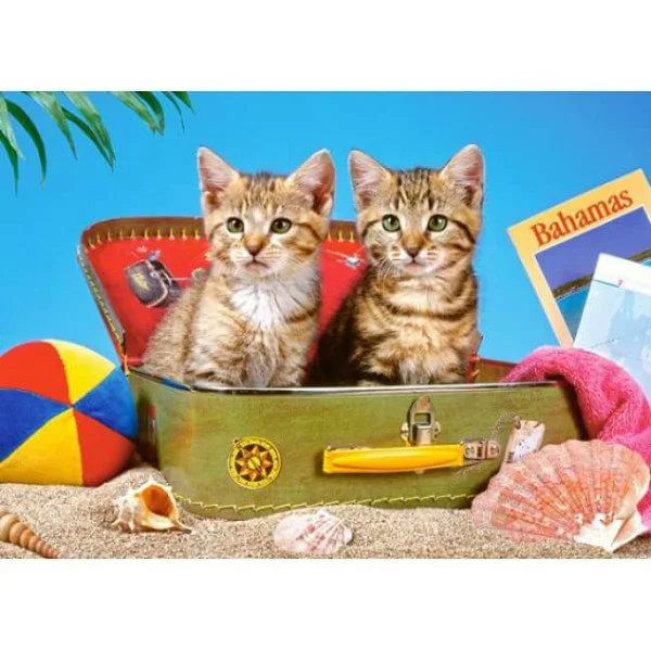 Puzzle Castorland Cat Tourists, 180 MIDI piese foto