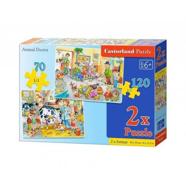 Puzzle Castorland Animal Doctor, 2 in 1 (70+120 piese) foto
