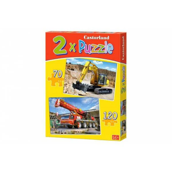 Puzzle Castorland Construction Machines, 2 in 1 (70+120 piese) foto