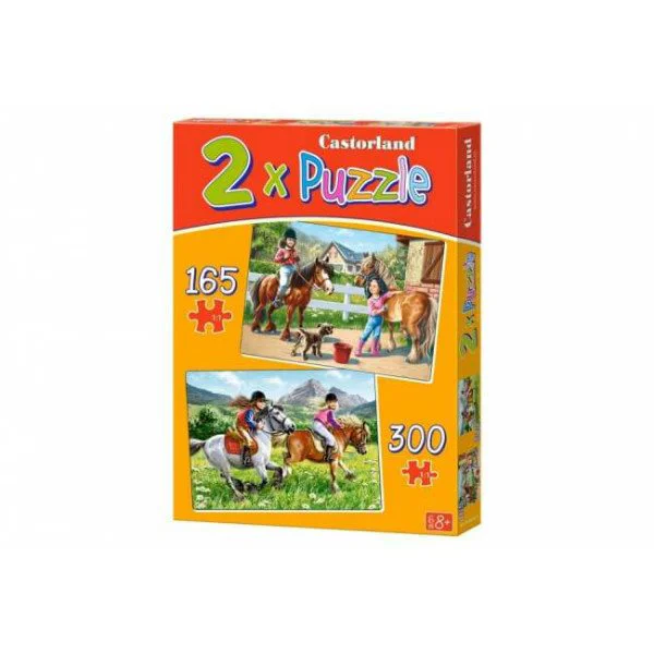 Puzzle Castorland Riding Horses, 2 in 1 (165+300 piese) foto