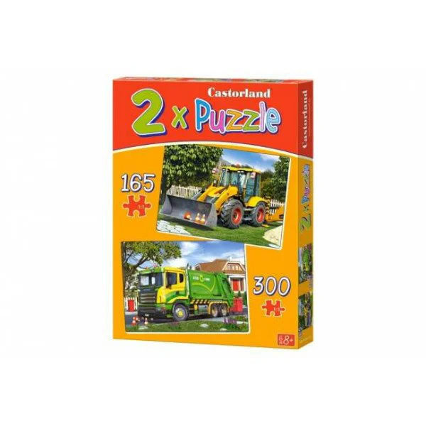 Puzzle Castorland Work Trucks, 2 in 1 (165+300 piese) foto