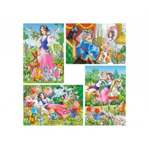 Puzzle Castorland Snow White and the Seven Dwarfs, 4 in 1 (8+12+15+20 piese) foto