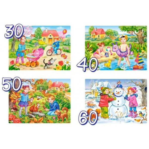 Puzzle Castorland Four Seasons, 4 in 1 (30+40+50+60 piese) foto