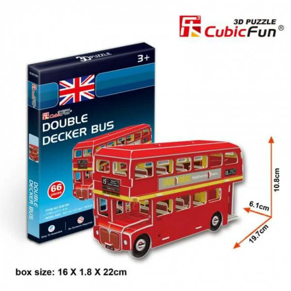 Puzzle 3D CubicFun Double Decker Bus