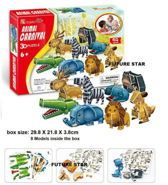 Puzzle 3D CubicFun Animal Carnival foto