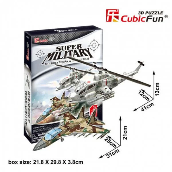 Puzzle 3D CubicFun AH-1 Huey Cobra&amp;Sukhoi Su-35 foto