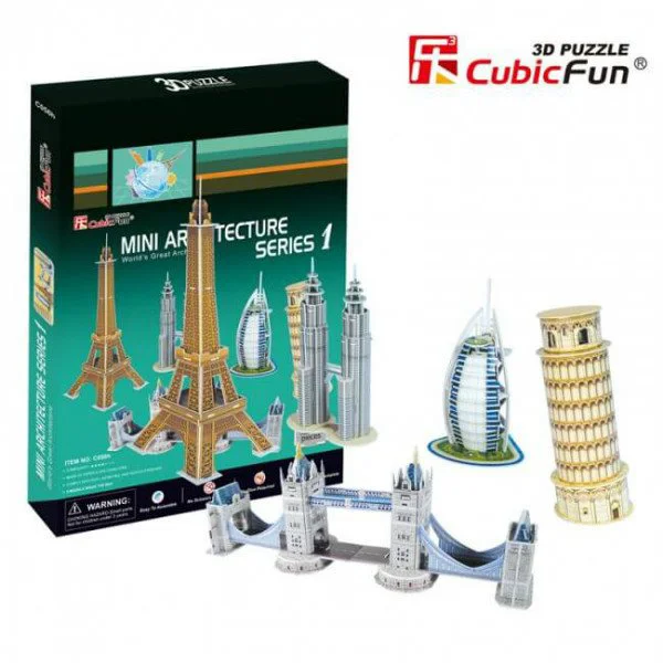 Puzzle 3D CubicFun Mini Architecture Series 1 foto