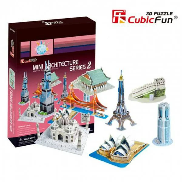 Puzzle 3D CubicFun Mini Architecture Series 2 foto