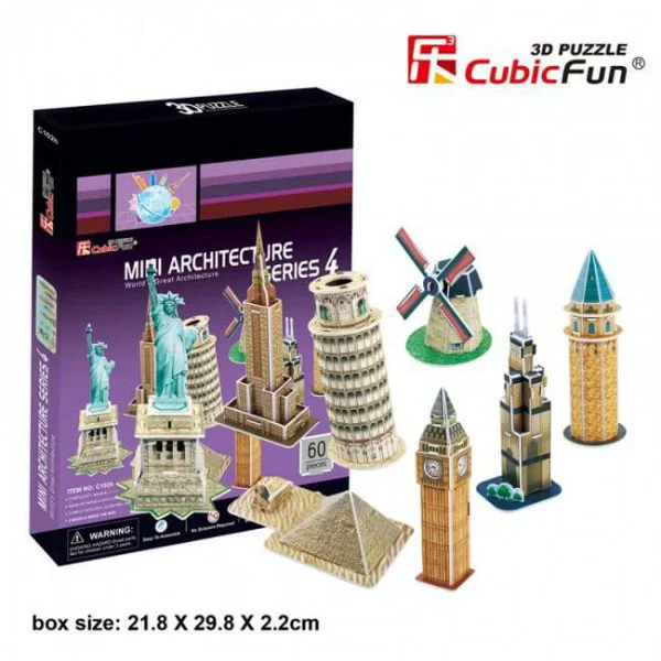 Puzzle 3D CubicFun Mini Architecture Series 4 foto