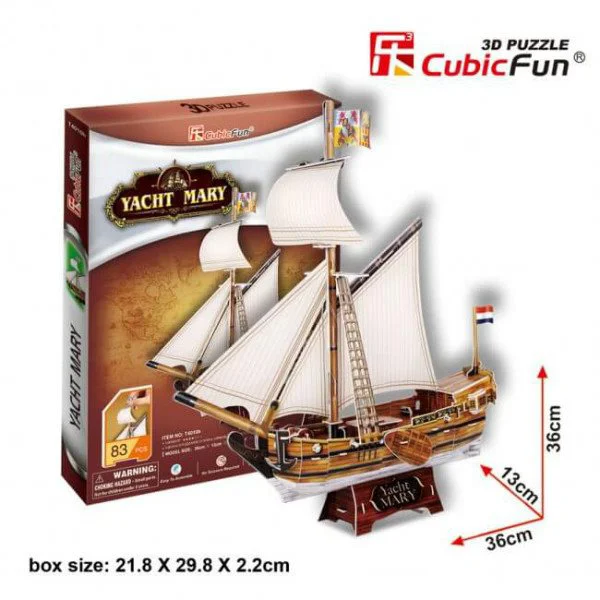 Puzzle 3D CubicFun YACHT MARY schooner foto