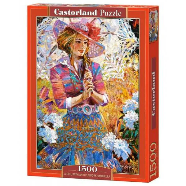 Puzzle Castorland A Girl with an Openwork Umbrella, 1500 piese foto