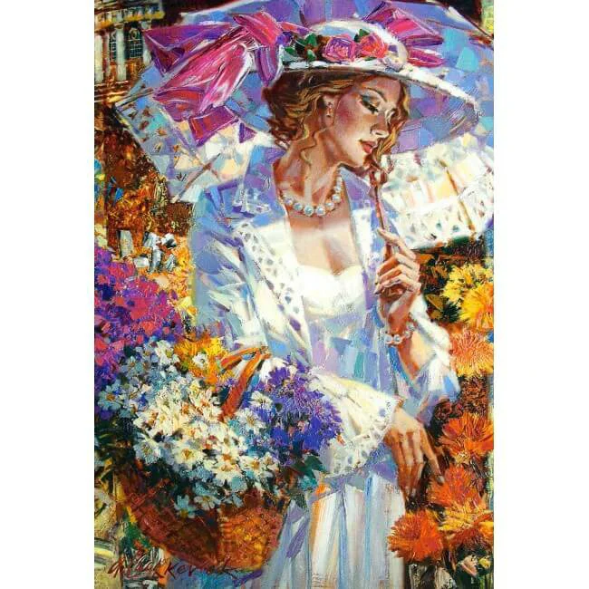Puzzle Castorland Chrysanthemums in the Garden, 1000 piese foto