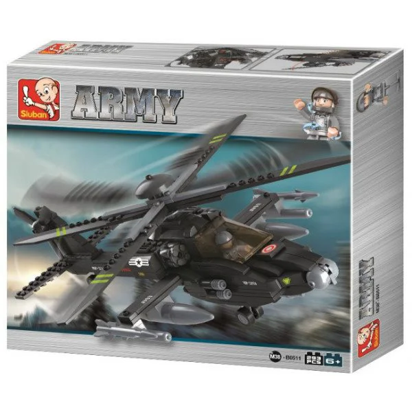 Constructor Sluban Army AH-64 "APACHI" Helicopter foto